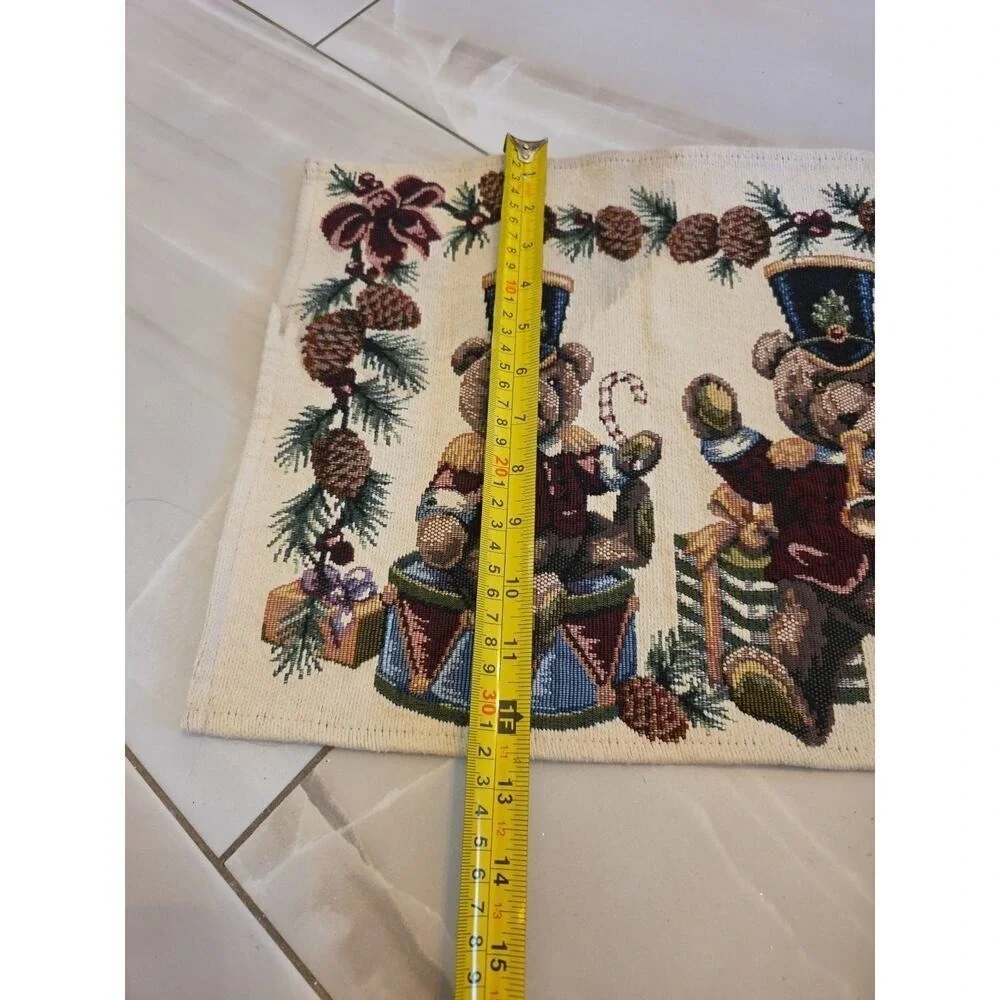 Tapestry Christmas Bears Table Runner 60